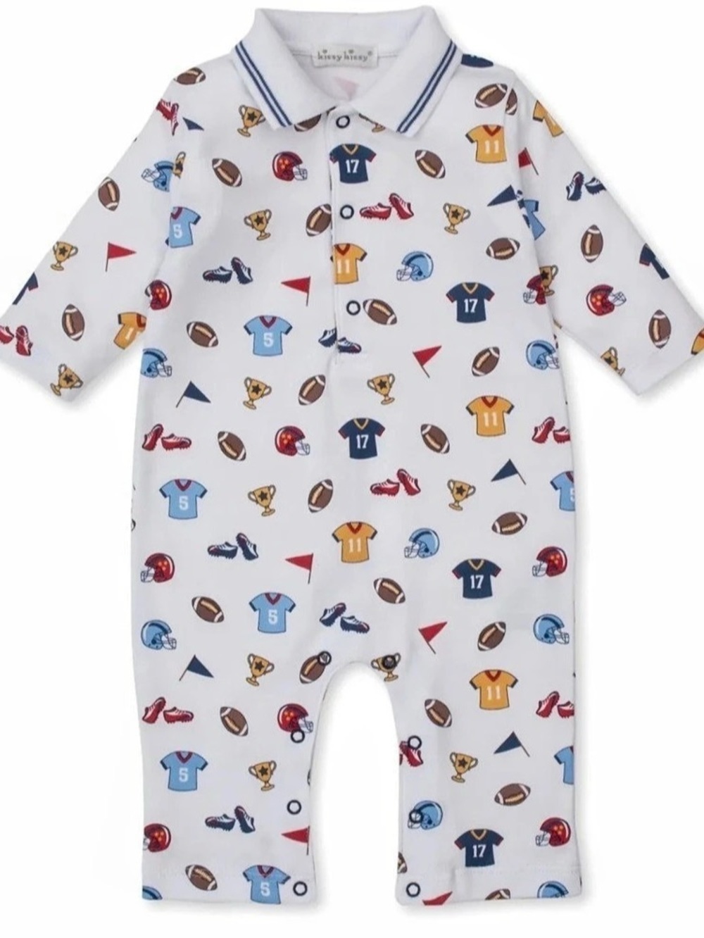 Kissy Kissy Game Day Printed Pima Playsuit. Size 18-24 months